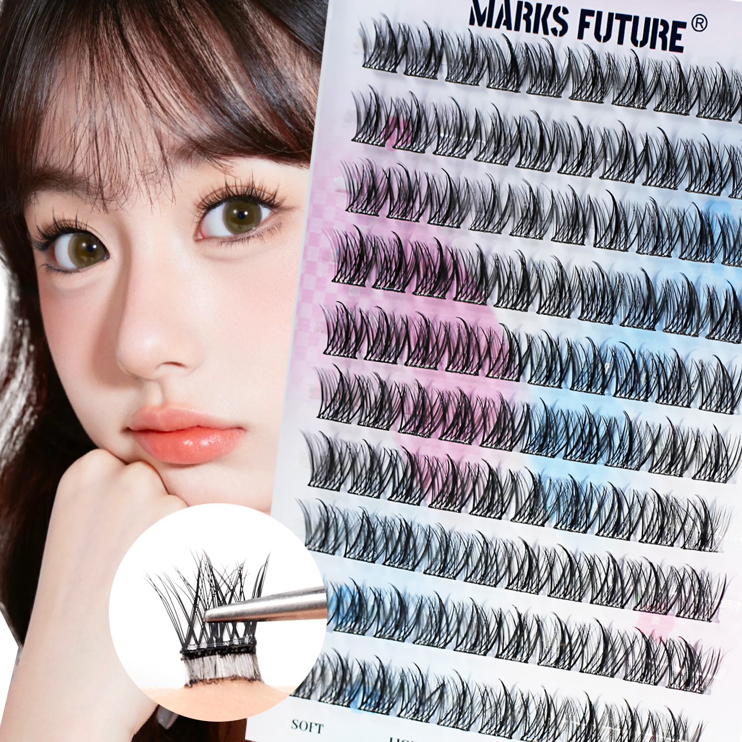 Anime Cosplay Lashes - Reusable Adhesive Eyelashes 100Pcs Natural Look