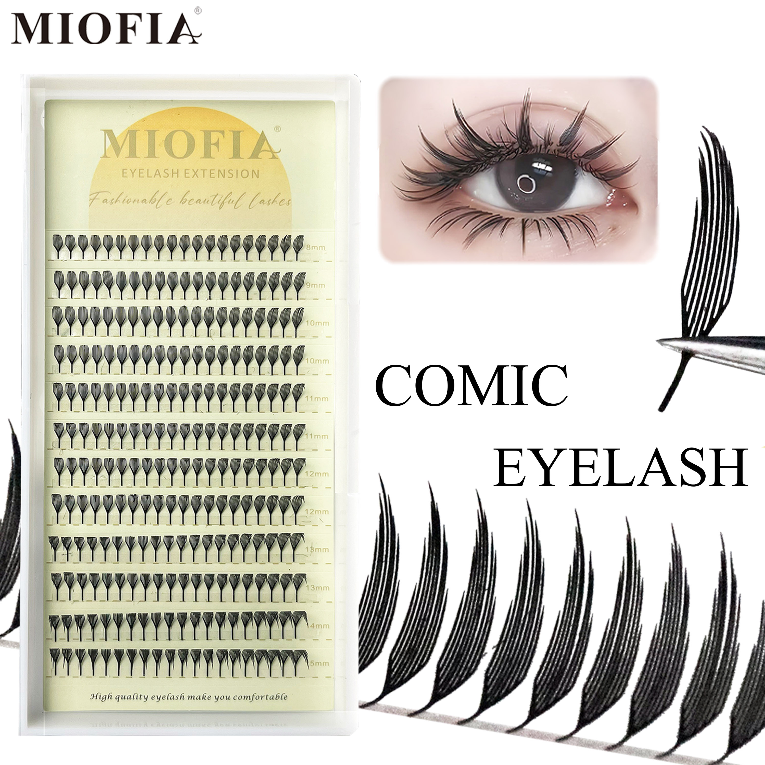 Anime Cosplay Lashes - Comic Spire Eyelash Feather Shape Premade