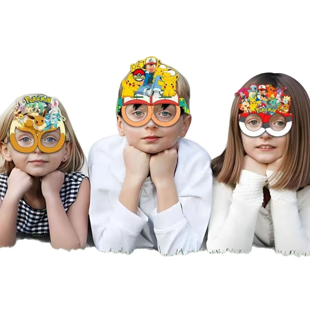Pokémon-themed paper glasses.  – обзор и цена Anime Cosplay Roleplay