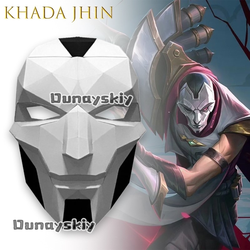AKhada Jhin Oni Mask DIY Paper – обзор и цена Anime Cosplay Mask