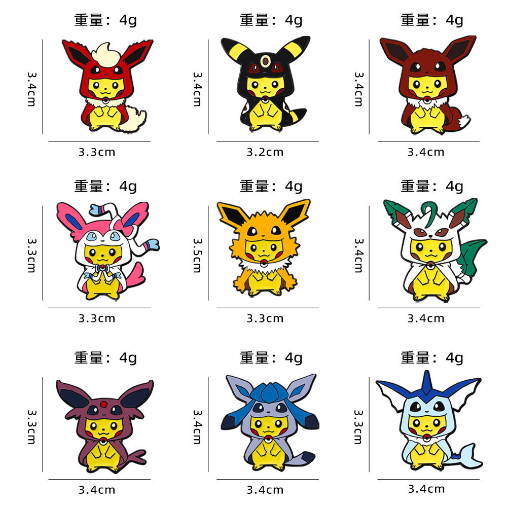 9Pcs Anime Pokemon Lapel Pins  – обзор и цена Anime Cosplay Pokemon